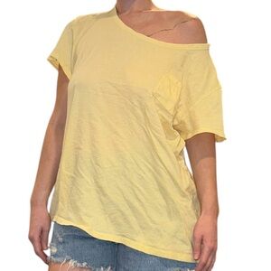 GAP Yellow Off-Shoulder Tee